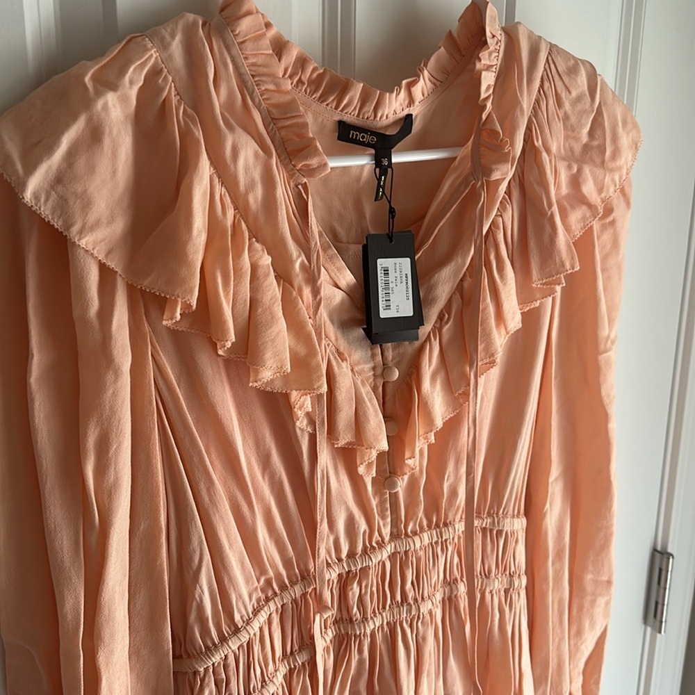 Maje Riava Ruffled Mini Dress size 36 - Picture 11 of 13